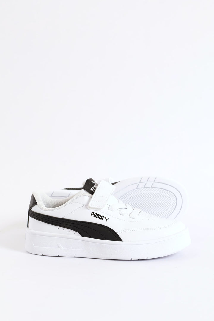Pre-Boys Court Classic Clean Ac Plus Sneaker - White/Black