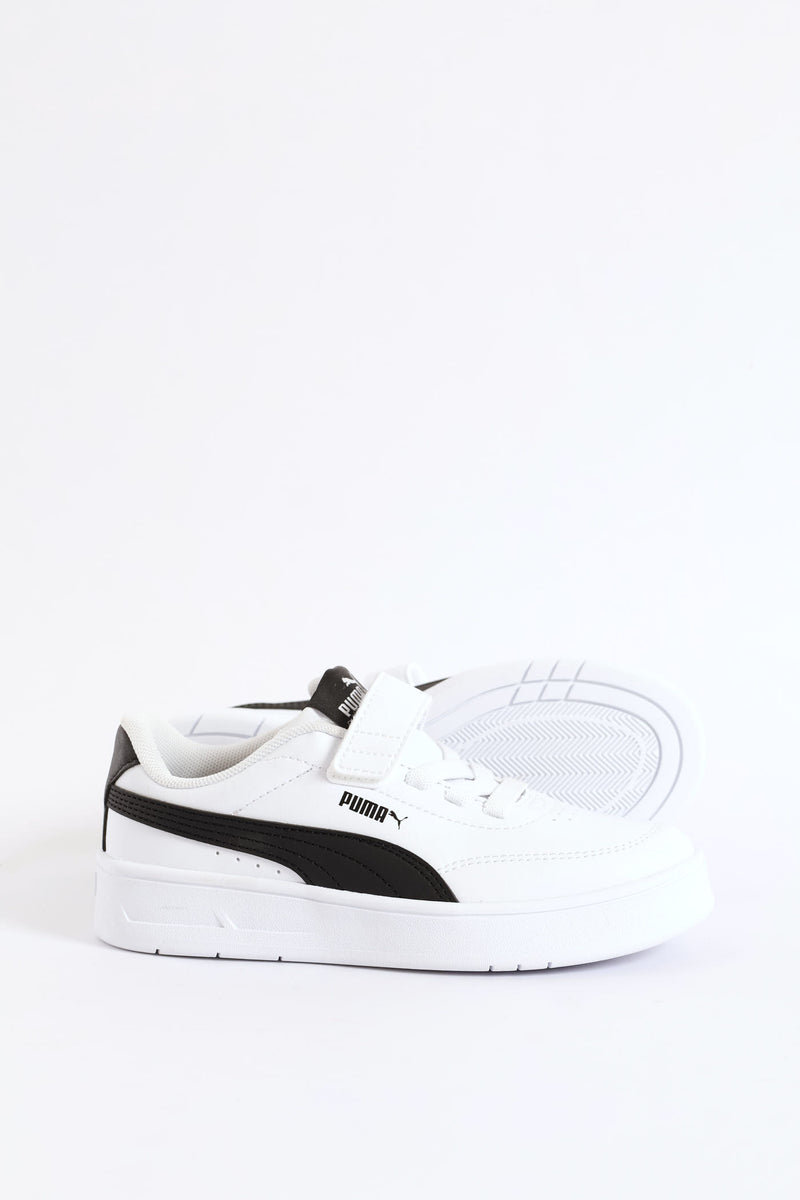 Pre-Boys Court Classic Clean Ac Plus Sneaker - White/Black