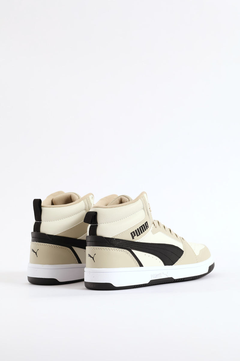 Boys Rebound V6 Mid Jr Sneaker - Black/Beige