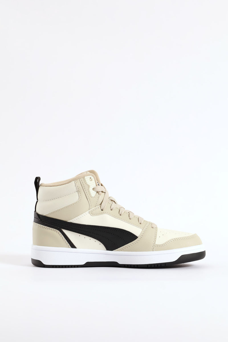 Boys Rebound V6 Mid Jr Sneaker - Black/Beige