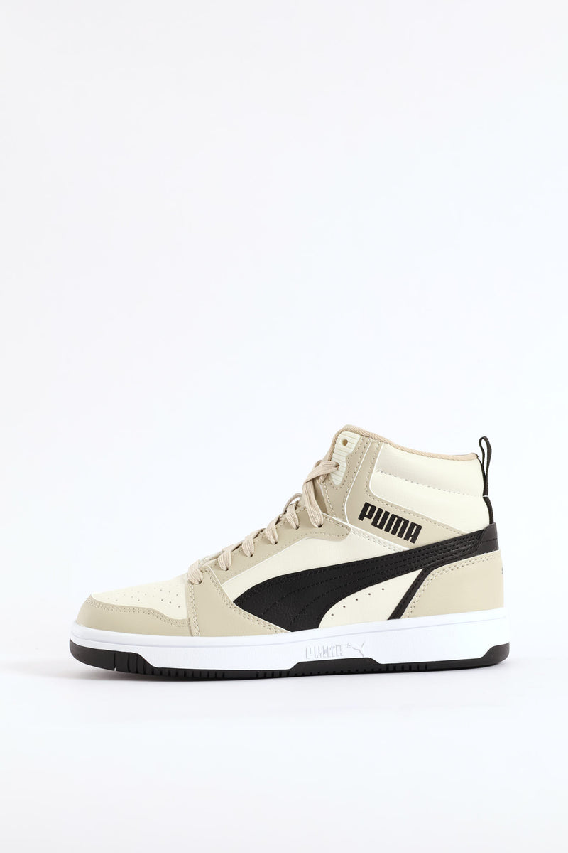 Boys Rebound V6 Mid Jr Sneaker - Black/Beige