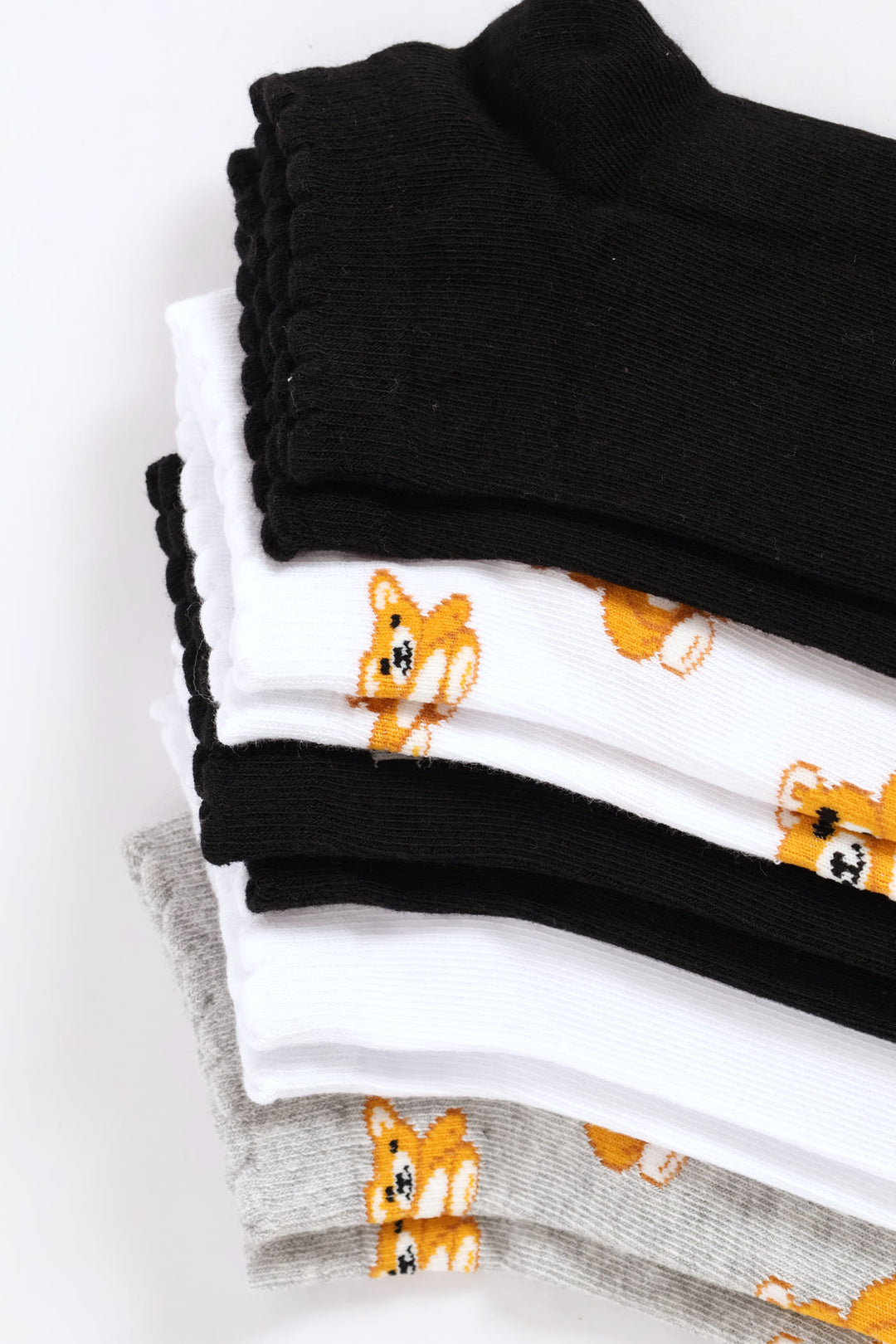 5 Pack Teddies Low Cut Socks - White/Grey