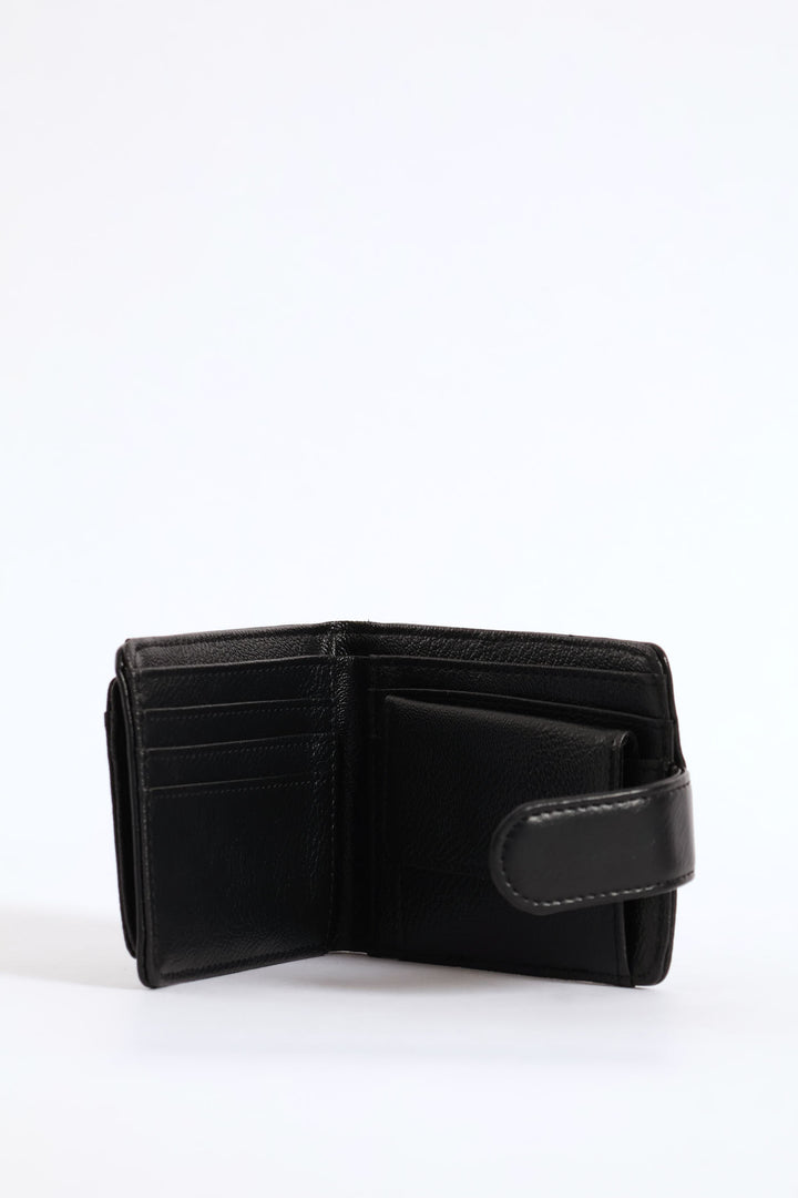 Stitched Billfold Wallet - Black