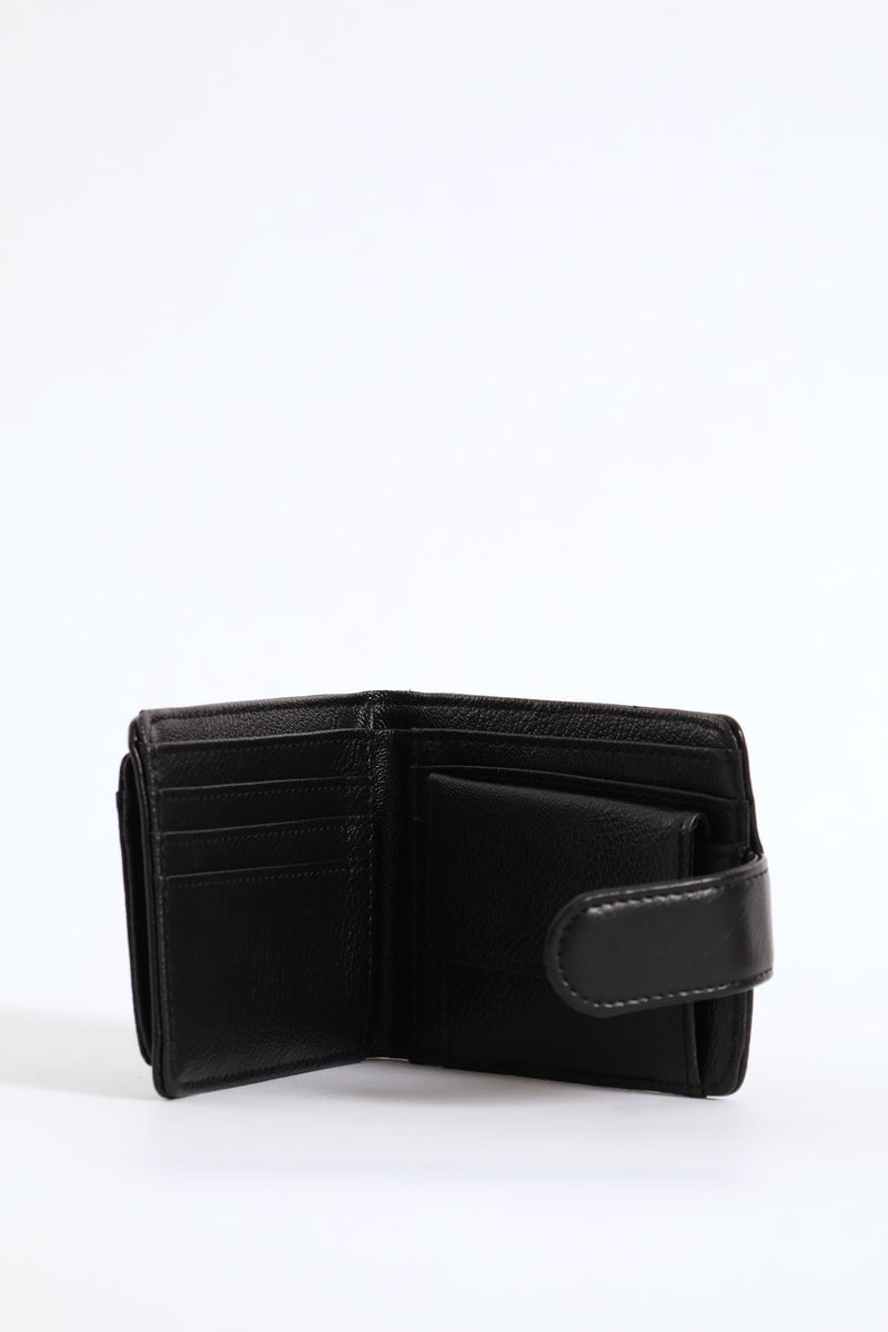 Stitched Billfold Wallet - Black