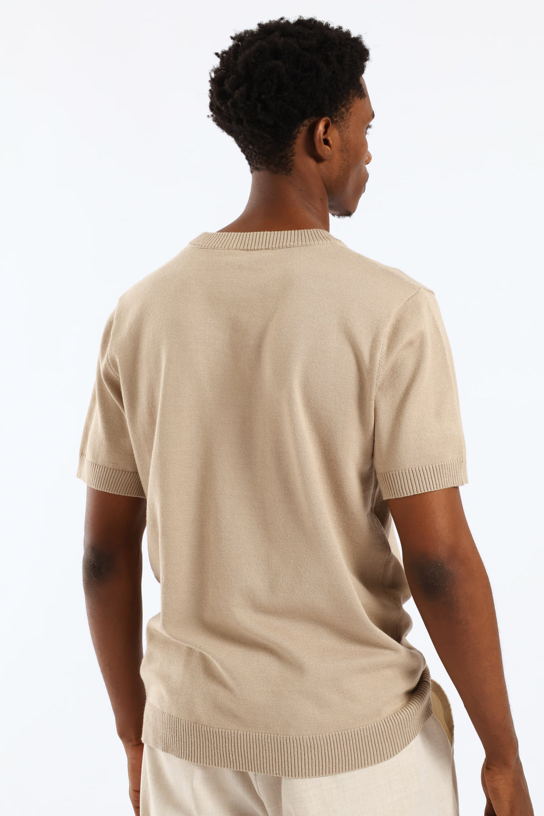 Slim Smart Knit Tee - Stone