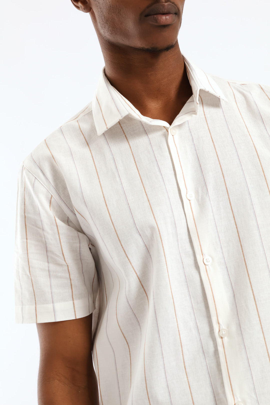 Slim Stripe Printed Shirt - Stone