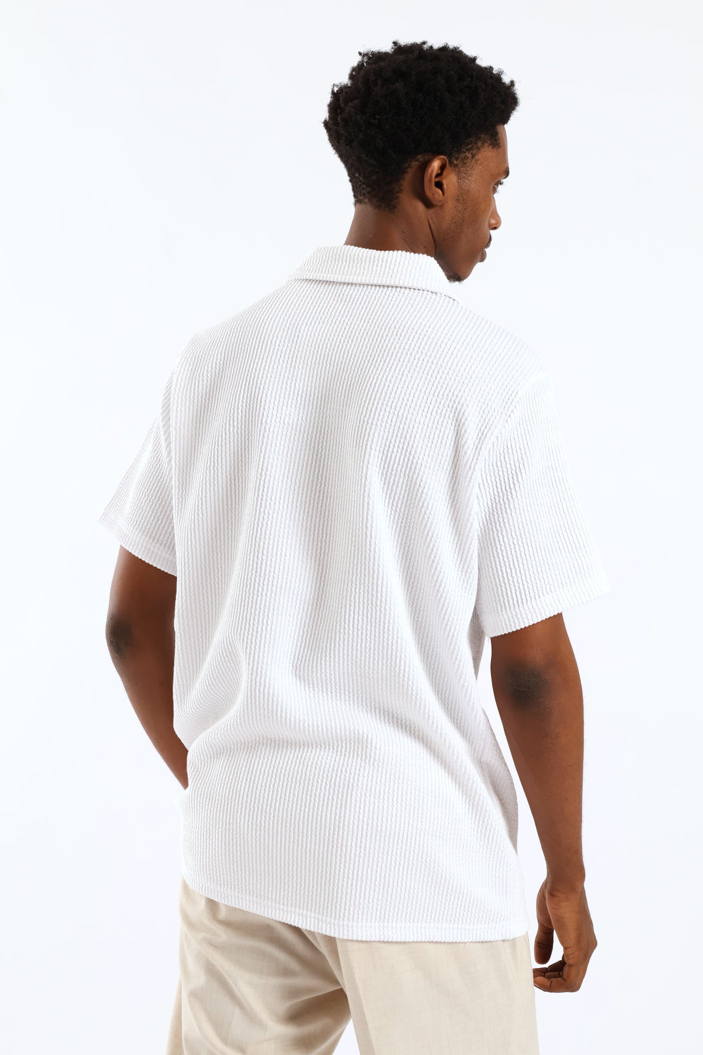 Mens Seersucker Shirt - White – Edgars