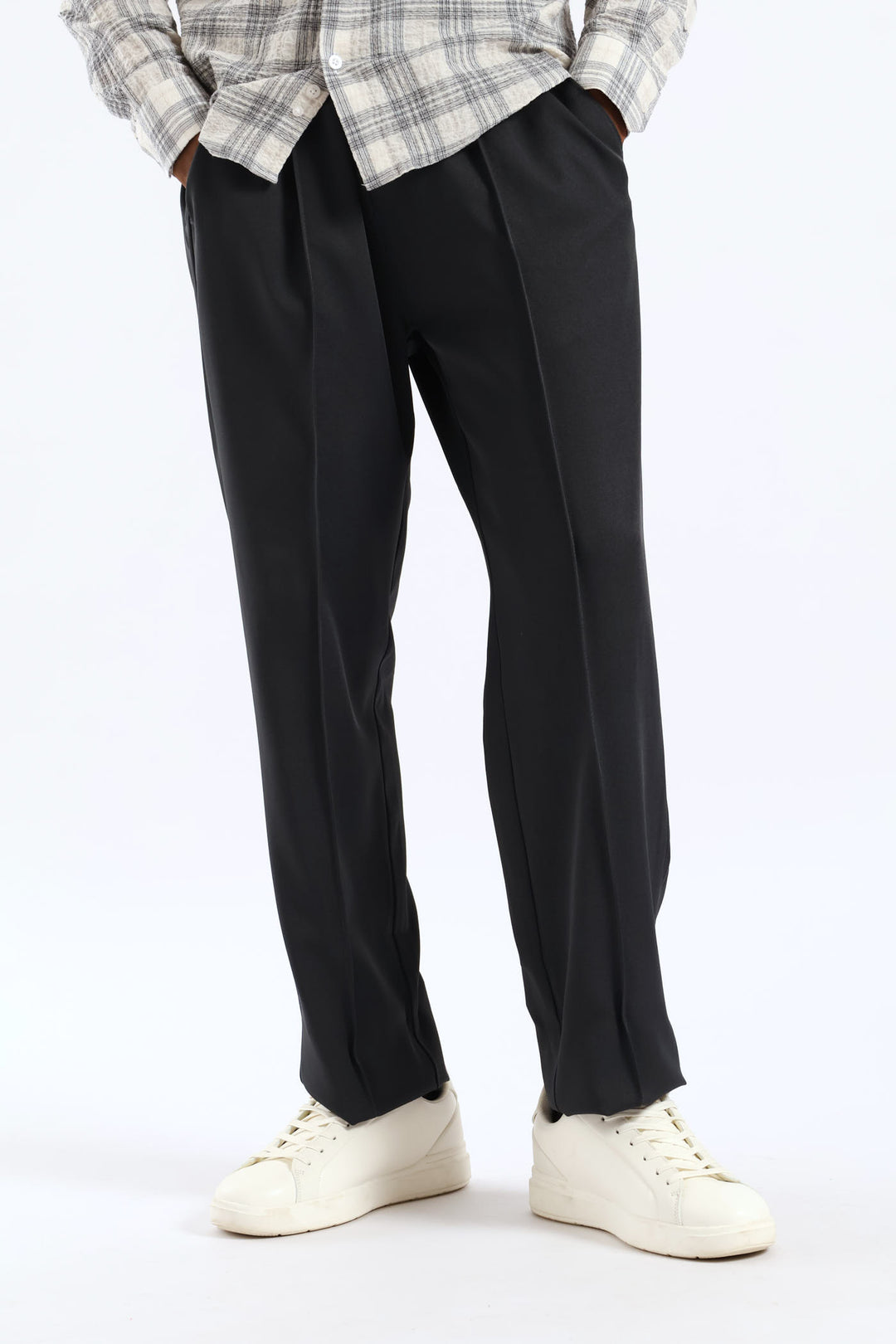 Stretch Elasticated Pintuck Jogger - Charcoal