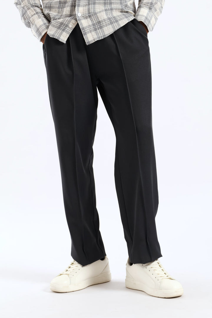 Stretch Elasticated Pintuck Jogger - Charcoal
