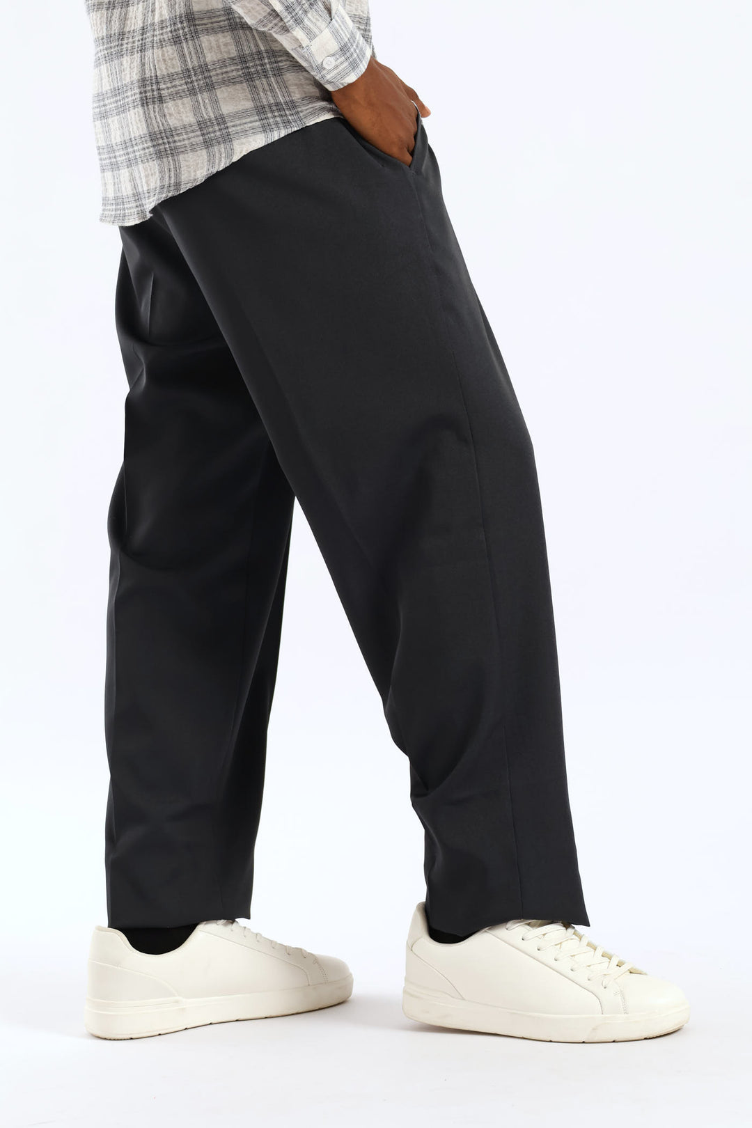 Stretch Elasticated Pintuck Jogger - Charcoal