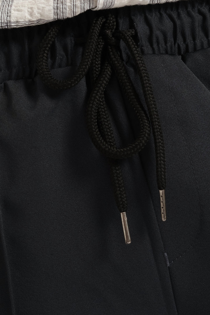 Stretch Elasticated Pintuck Jogger - Charcoal