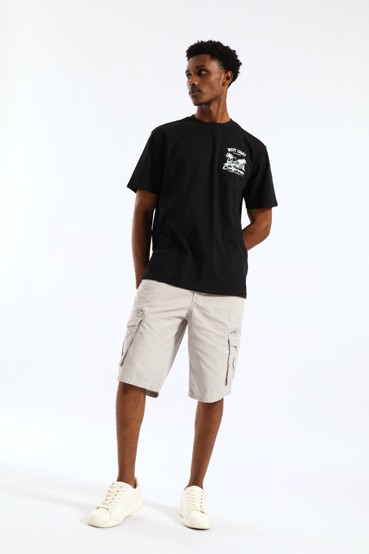 Palm Front & Black Tee - Black