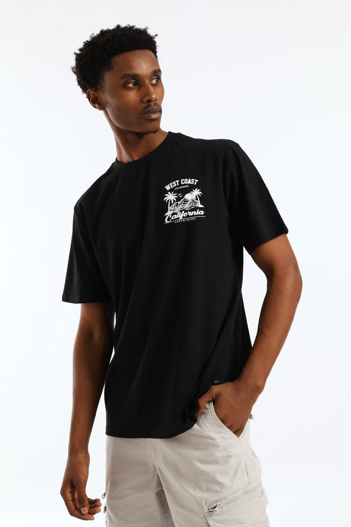 Palm Front & Black Tee - Black