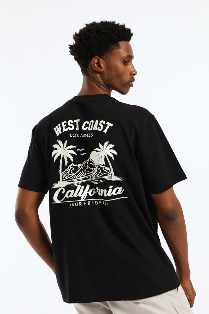 Palm Front & Black Tee - Black