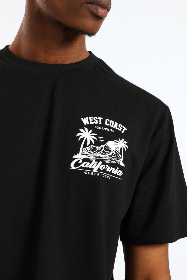 Palm Front & Black Tee - Black