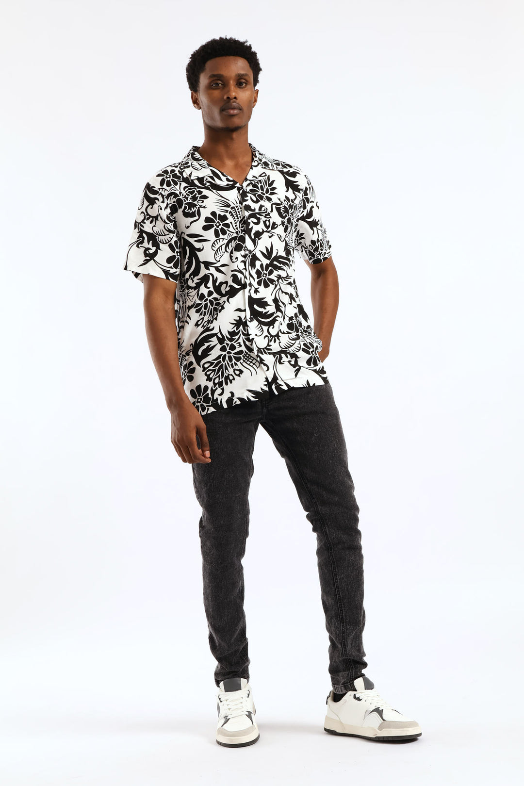 Resort Viscose Shirt - White/Black