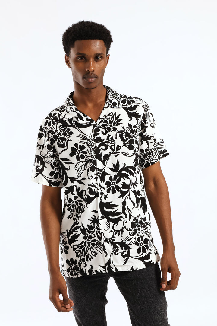 Resort Viscose Shirt - White/Black