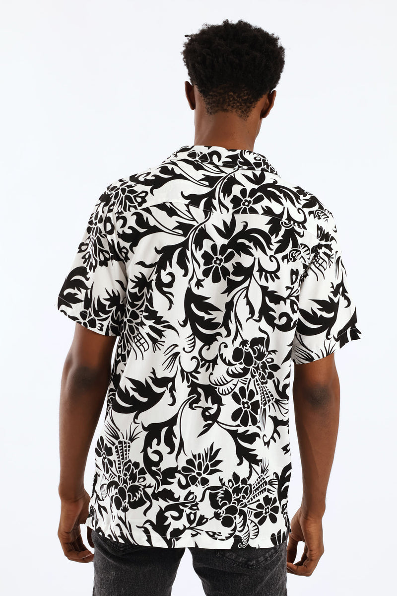 Resort Viscose Shirt - White/Black