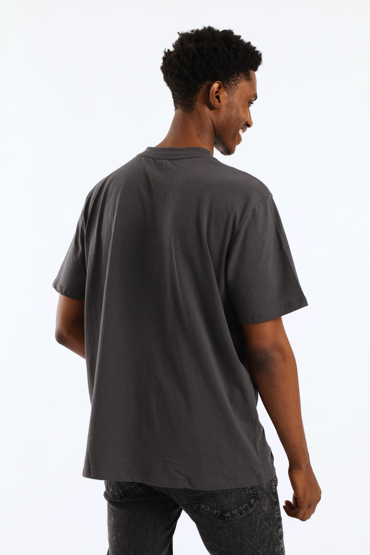 Basic Print Tee - Charcoal