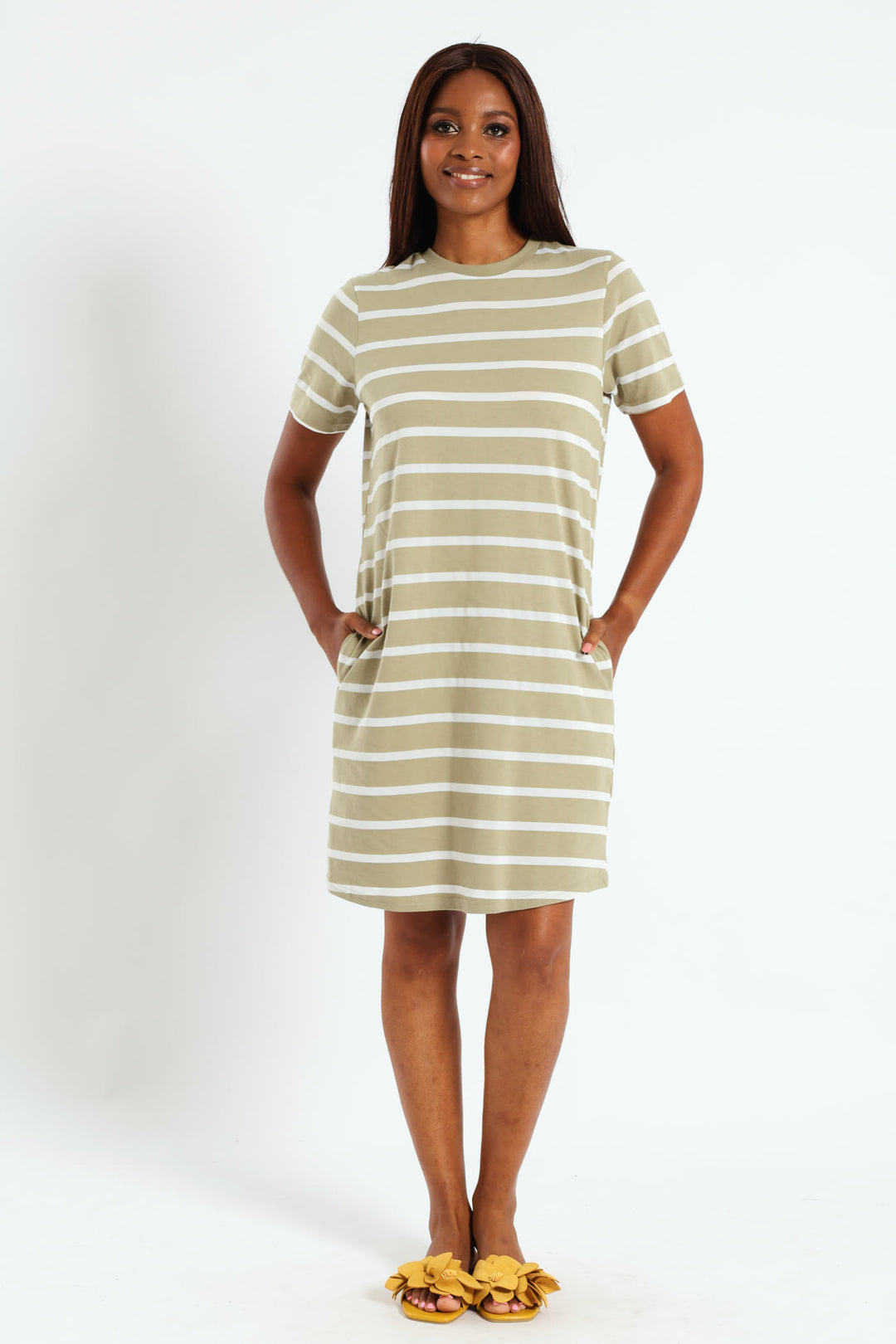 Madewell Womens Madewell Ribbed Pocket Tee Midi Dress Long T Shirt
