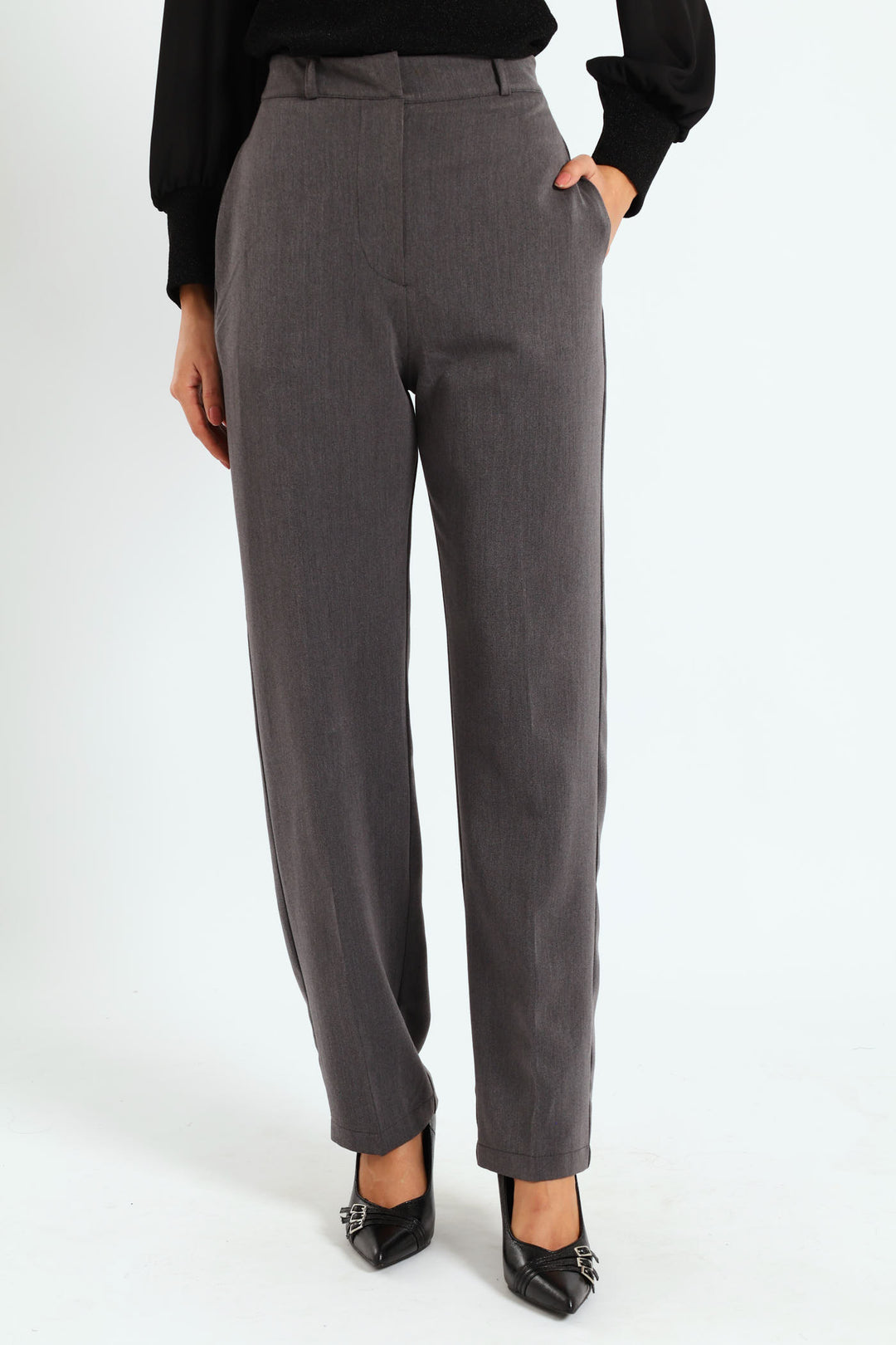 Cigarette Tailored Pants - Grey