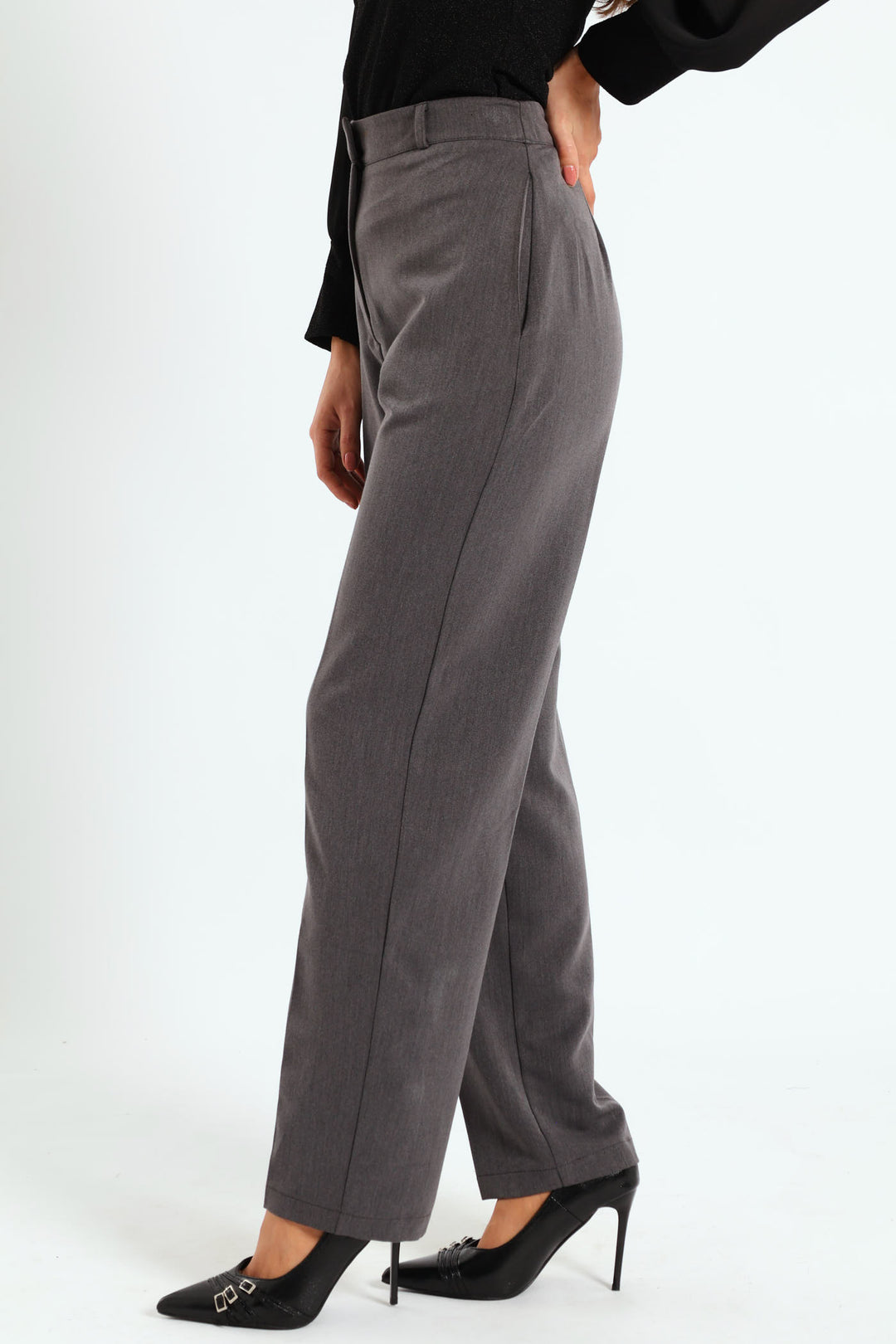 Cigarette Tailored Pants - Grey