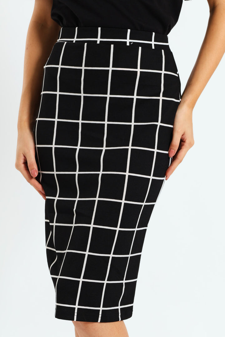 2 Pack Basic Career Skirt - Black/White