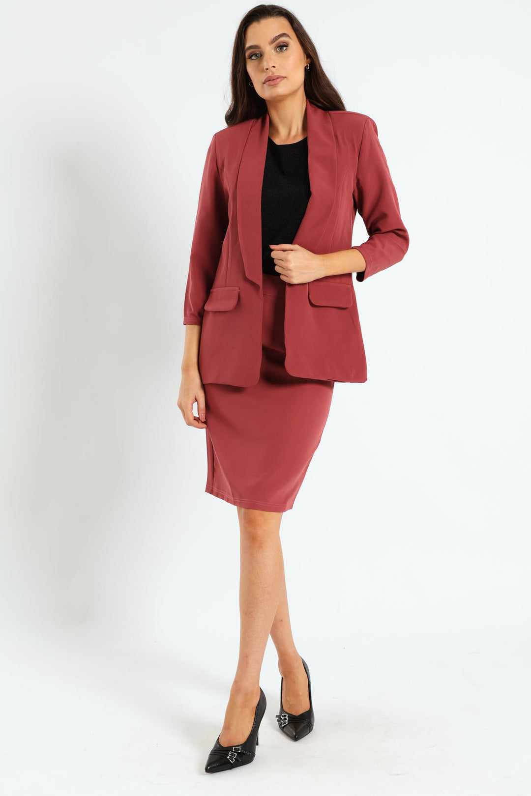 Basic Career Skirt - Dusty Pink