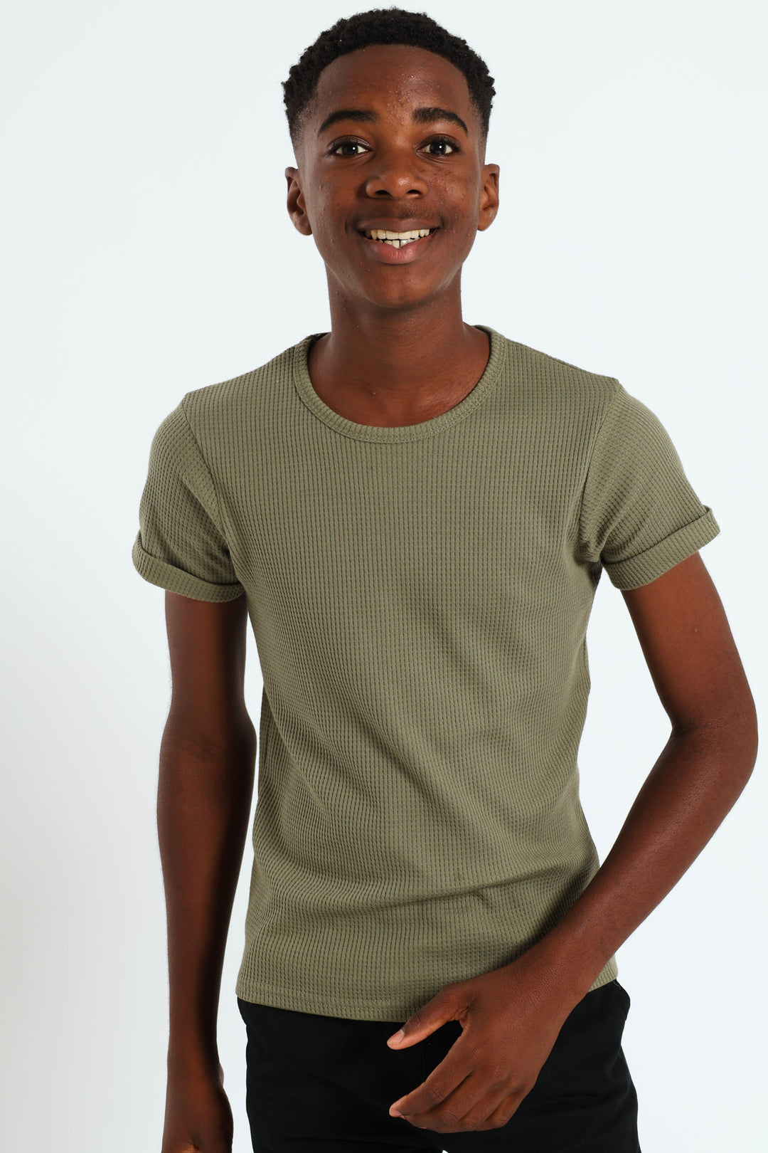 Boys Waffle Tee - Fatigue