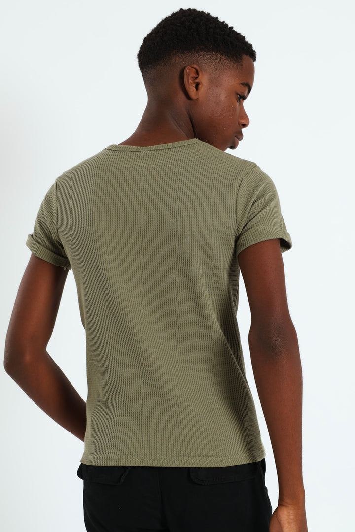 Boys Waffle Tee - Fatigue