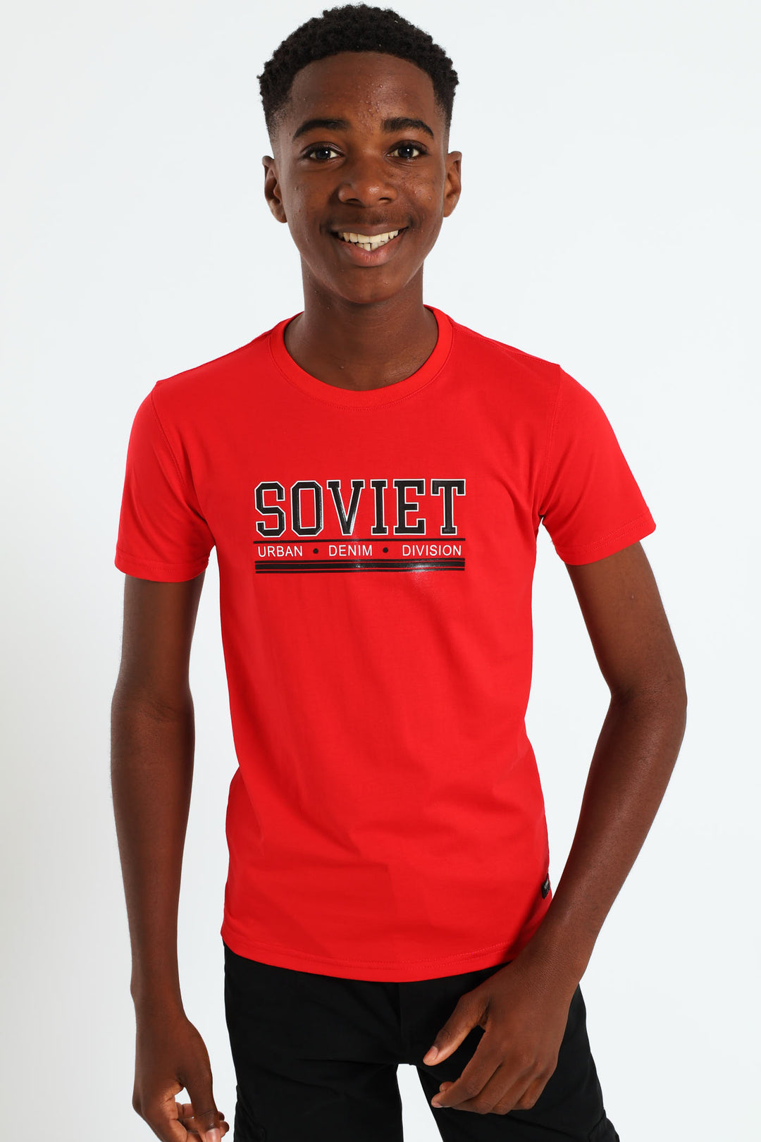 Boys Dashing Crew Neck Fashion Tee - Red