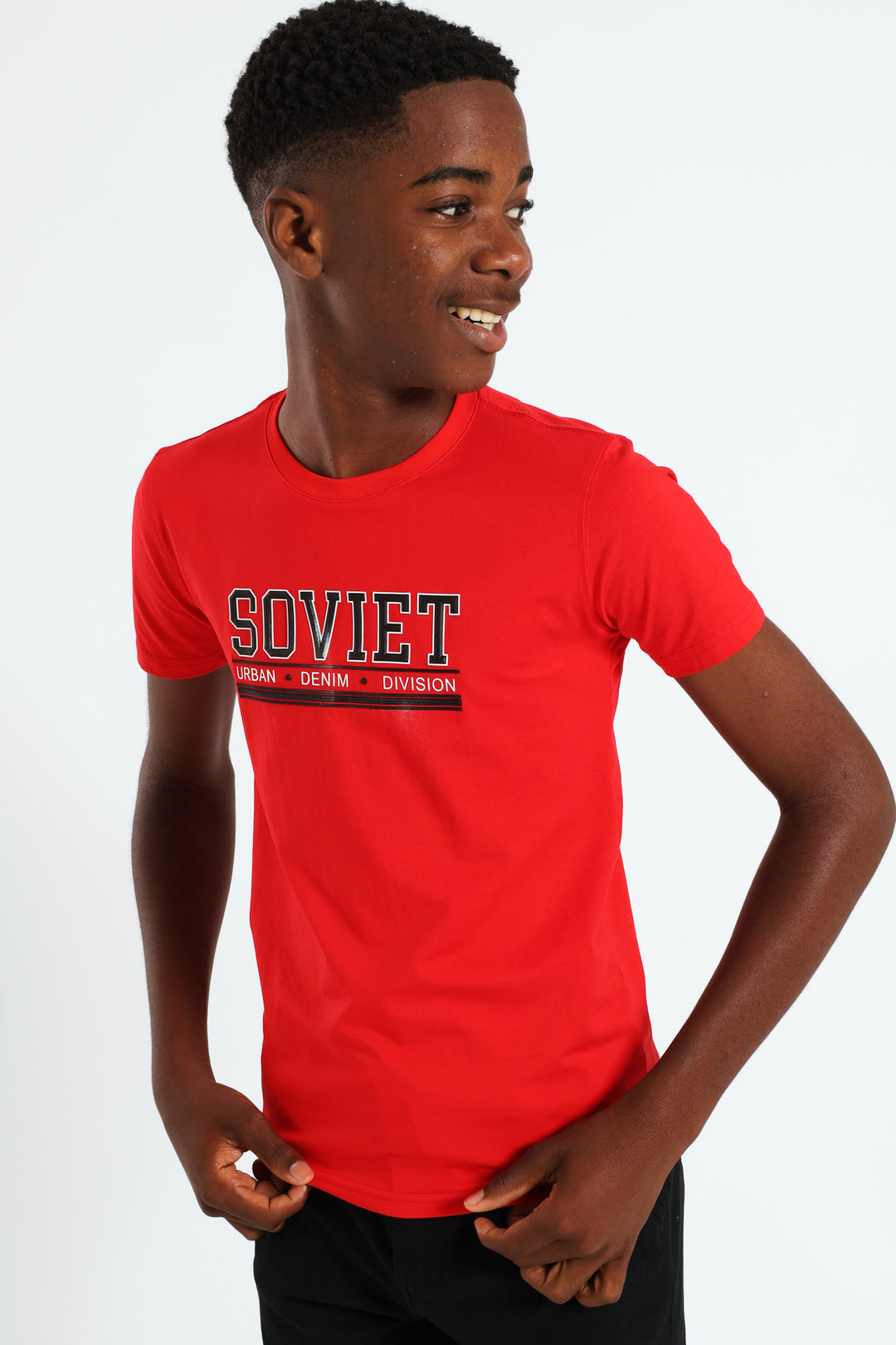 Boys Dashing Crew Neck Fashion Tee - Red