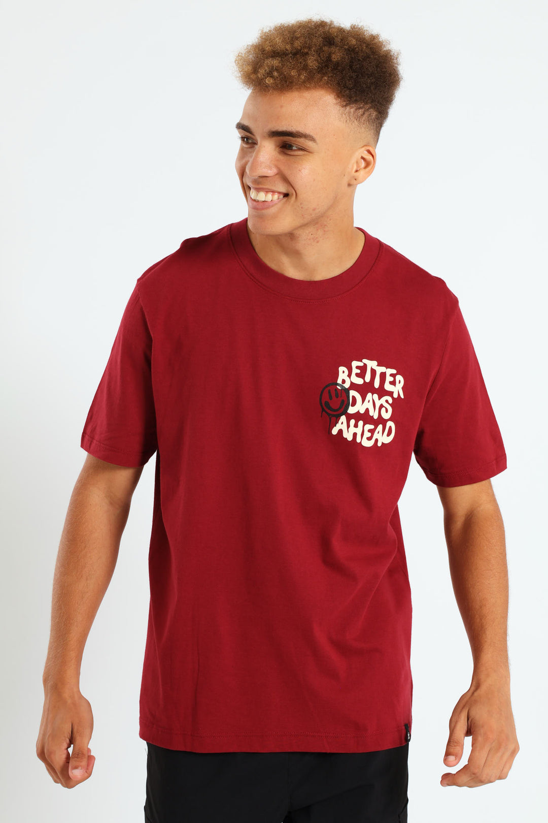 Better Days Front & Back Tee - Dark Red