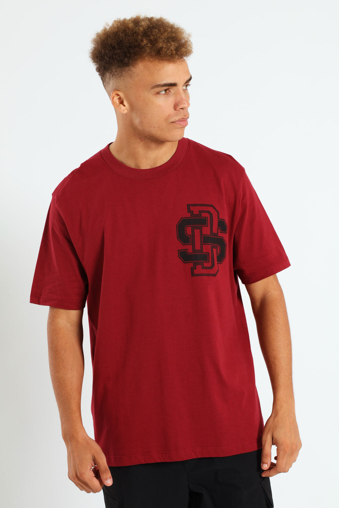 Loyalty Back & Front Print Tee - Dark Red