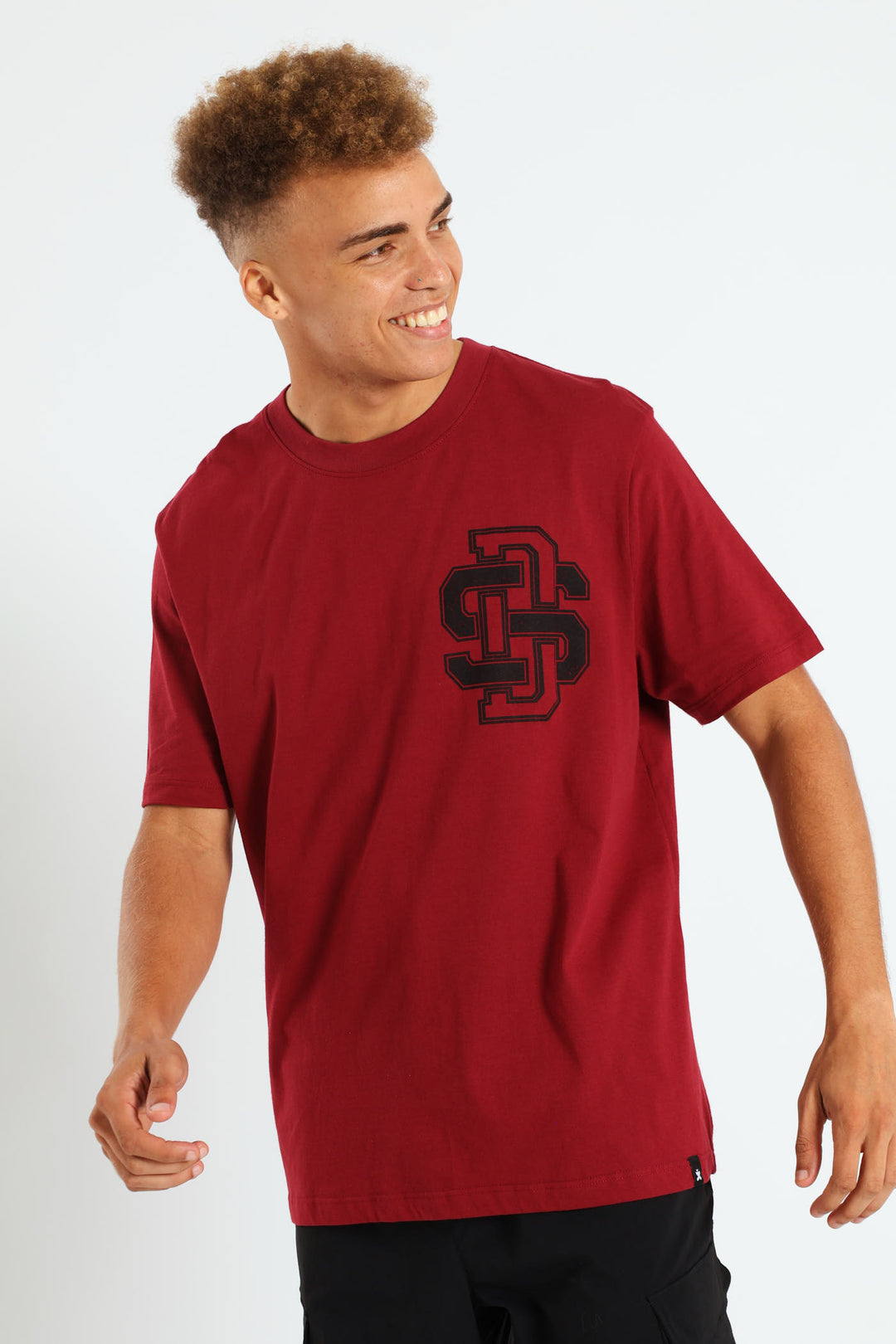 Loyalty Back & Front Print Tee - Dark Red
