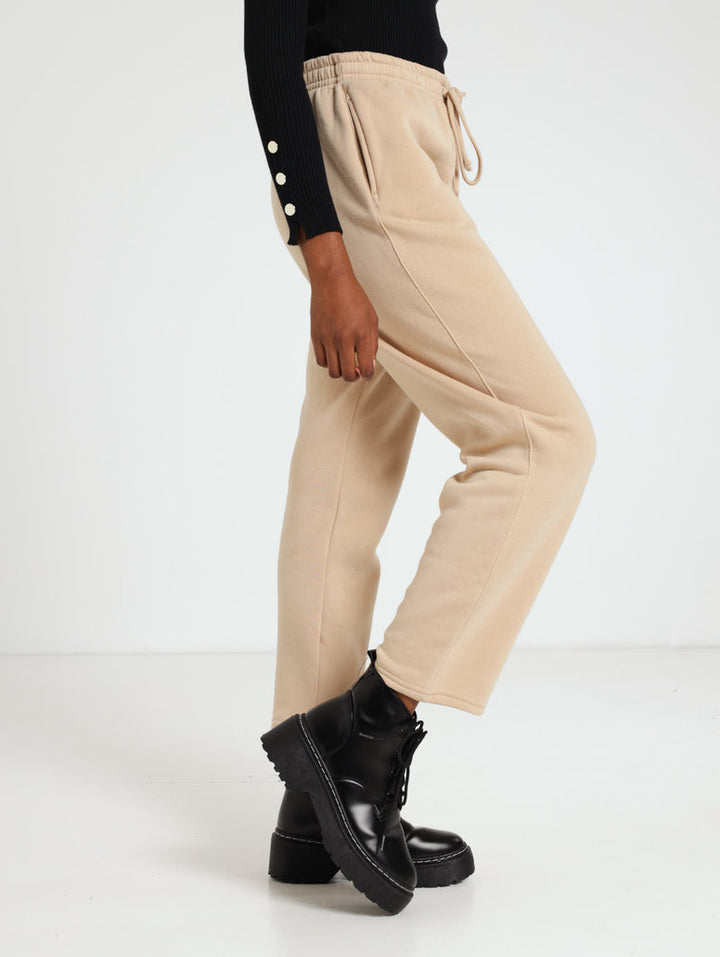 Ladies Straight Leg Jogger - Beige