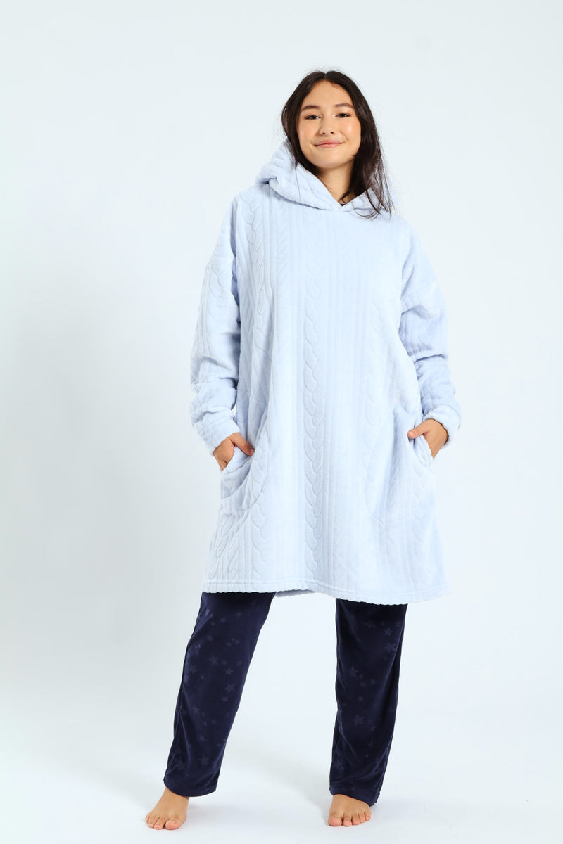 Oversize Textured Snuggie - Blue