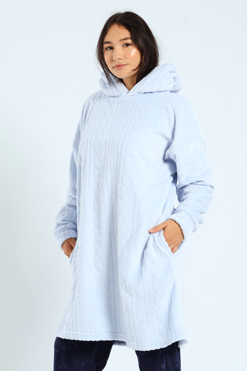 Oversize Textured Snuggie - Blue