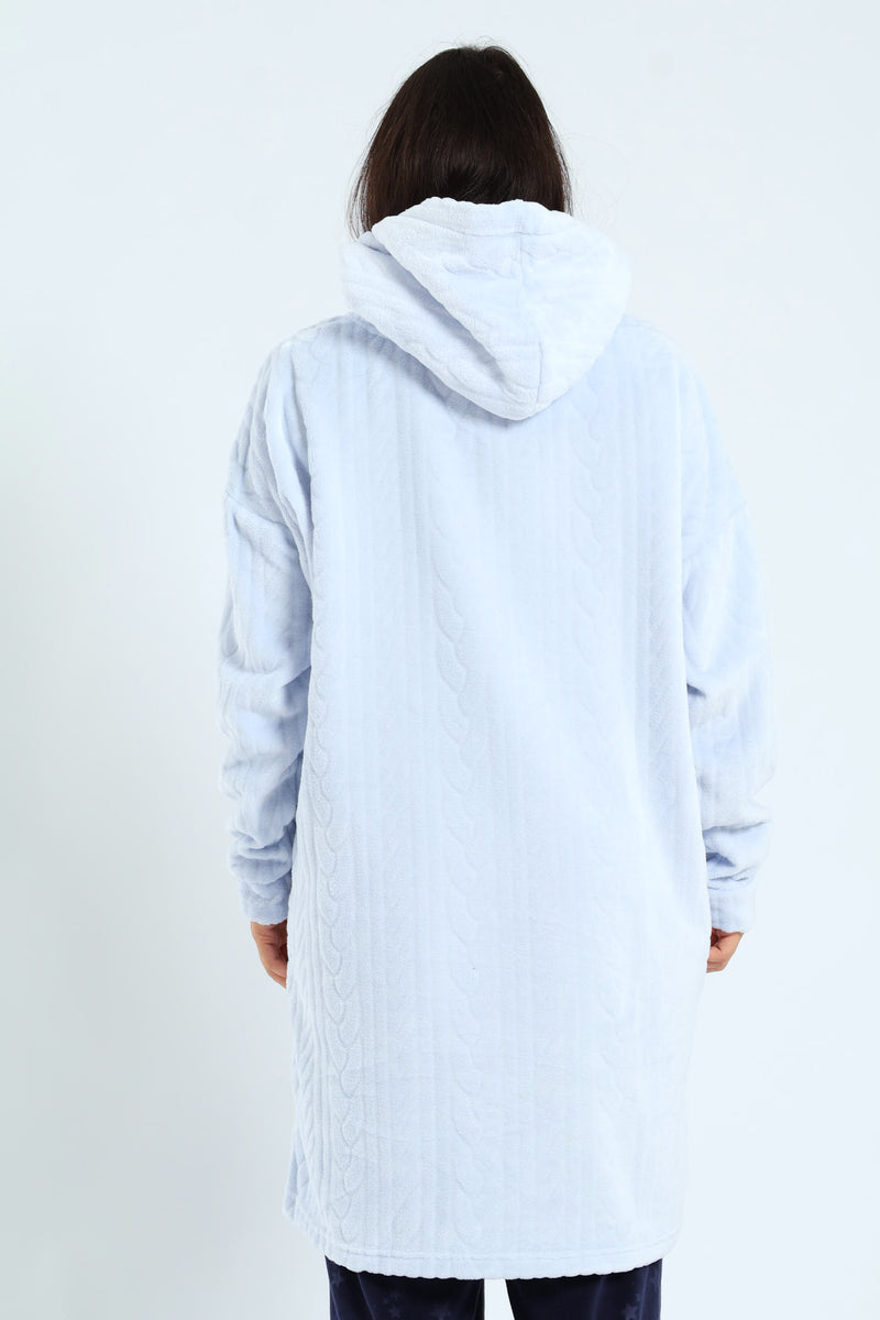 Oversize Textured Snuggie - Blue