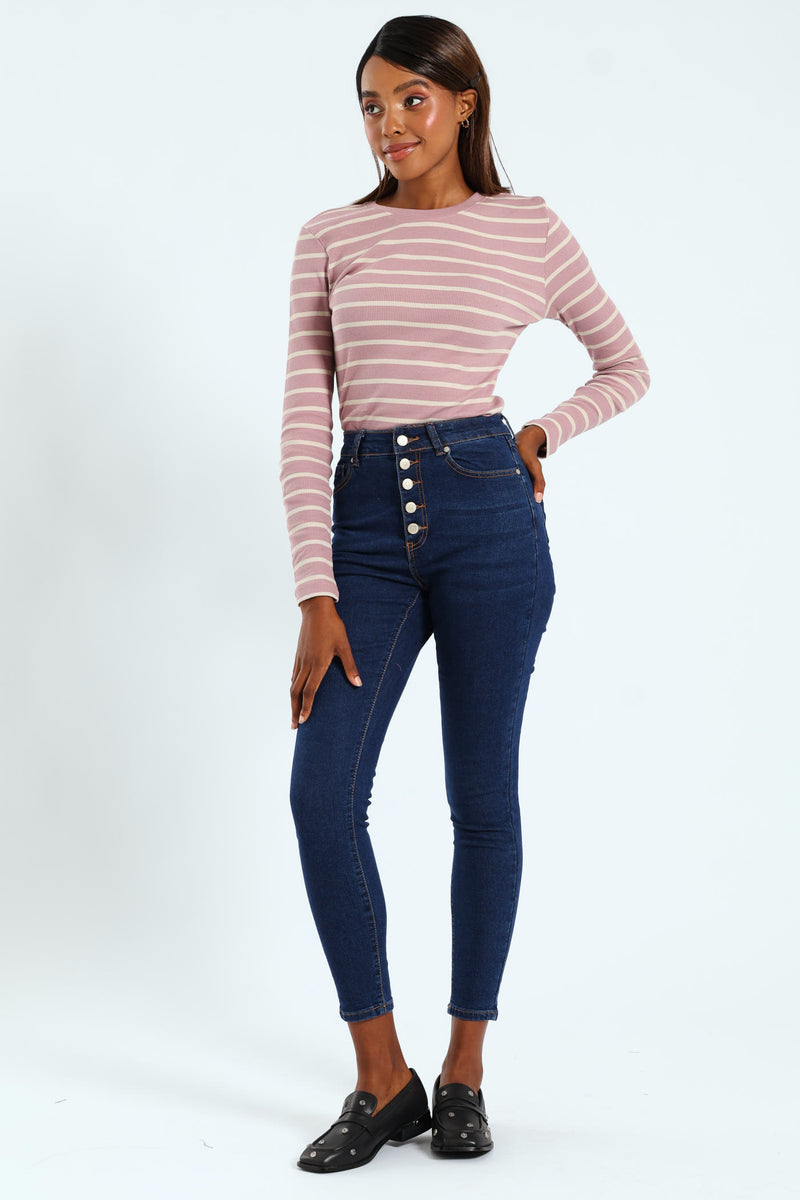 Five Button Skinny Jean - Dark Wash