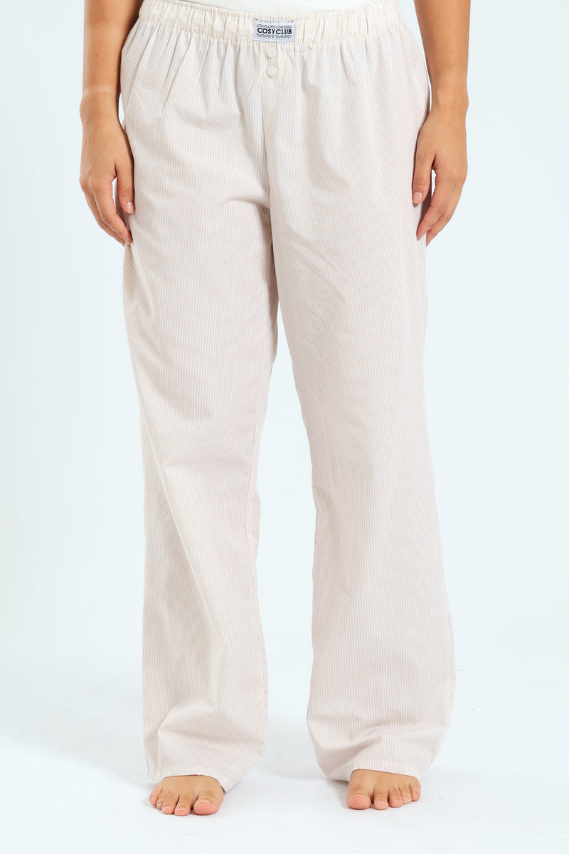 Woven Stripe Boxer Pants - Sandstone