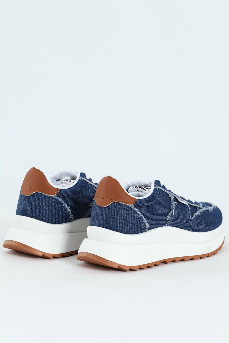 Tiana Retro Lace Up Sneaker - Denim