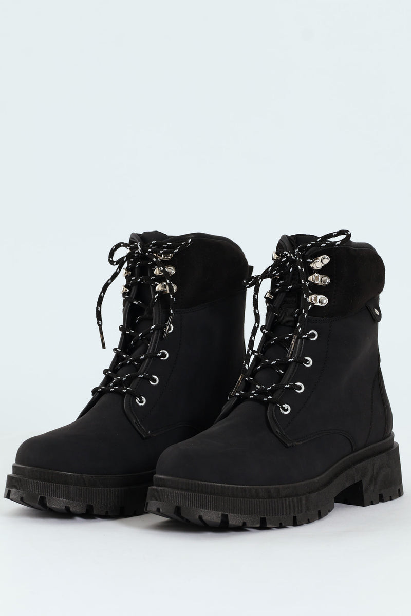 Chunky Hiking Boot - Black