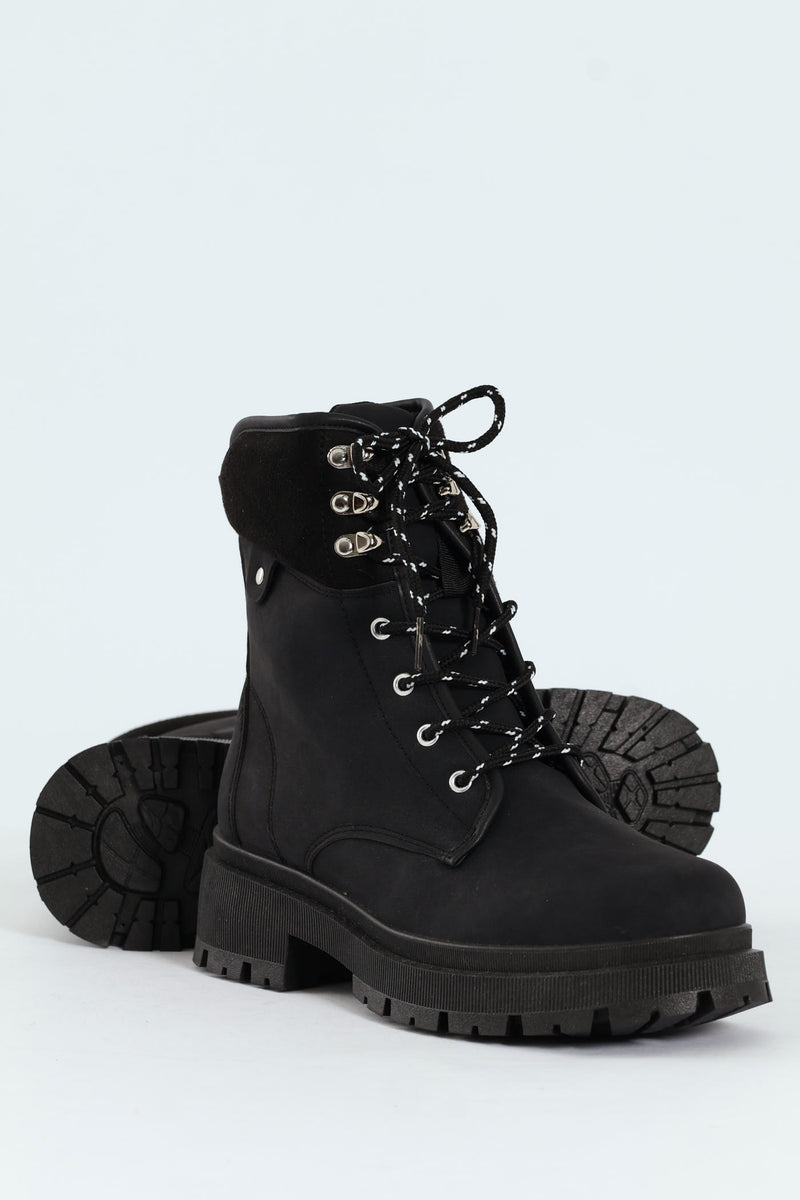 Chunky Hiking Boot - Black