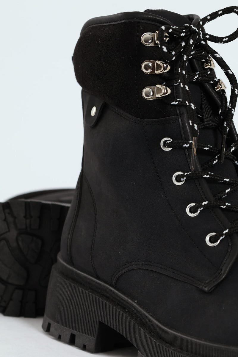 Chunky Hiking Boot - Black