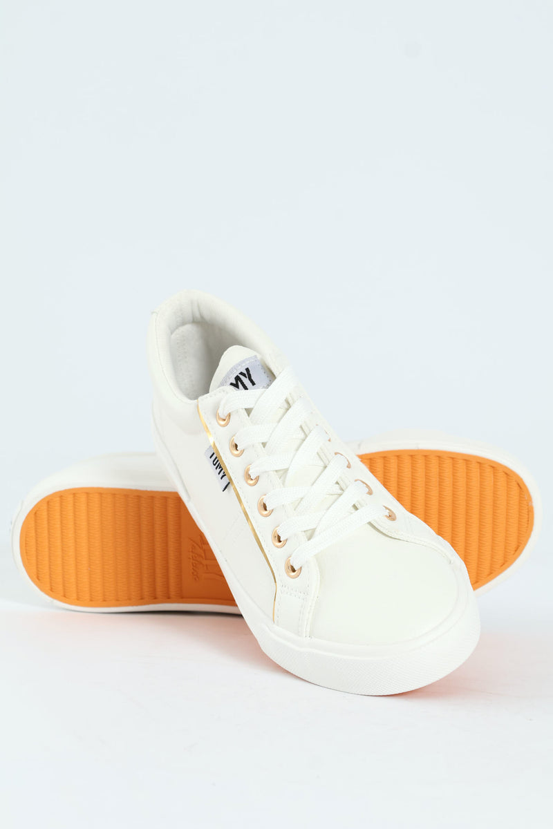 Emma Lace Up Sneaker - White