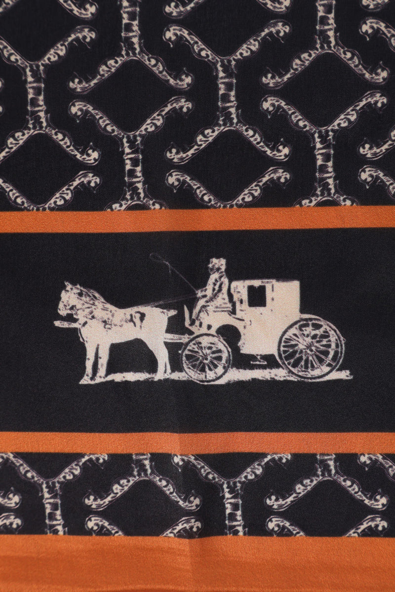 Silk Touch Carriage Scarf - Brown