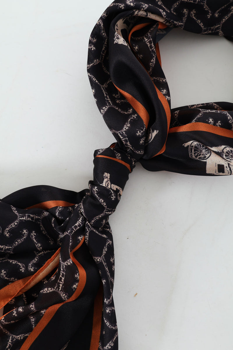Silk Touch Carriage Scarf - Brown