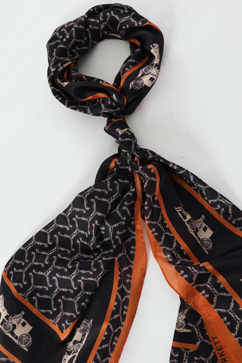 Silk Touch Carriage Scarf - Brown