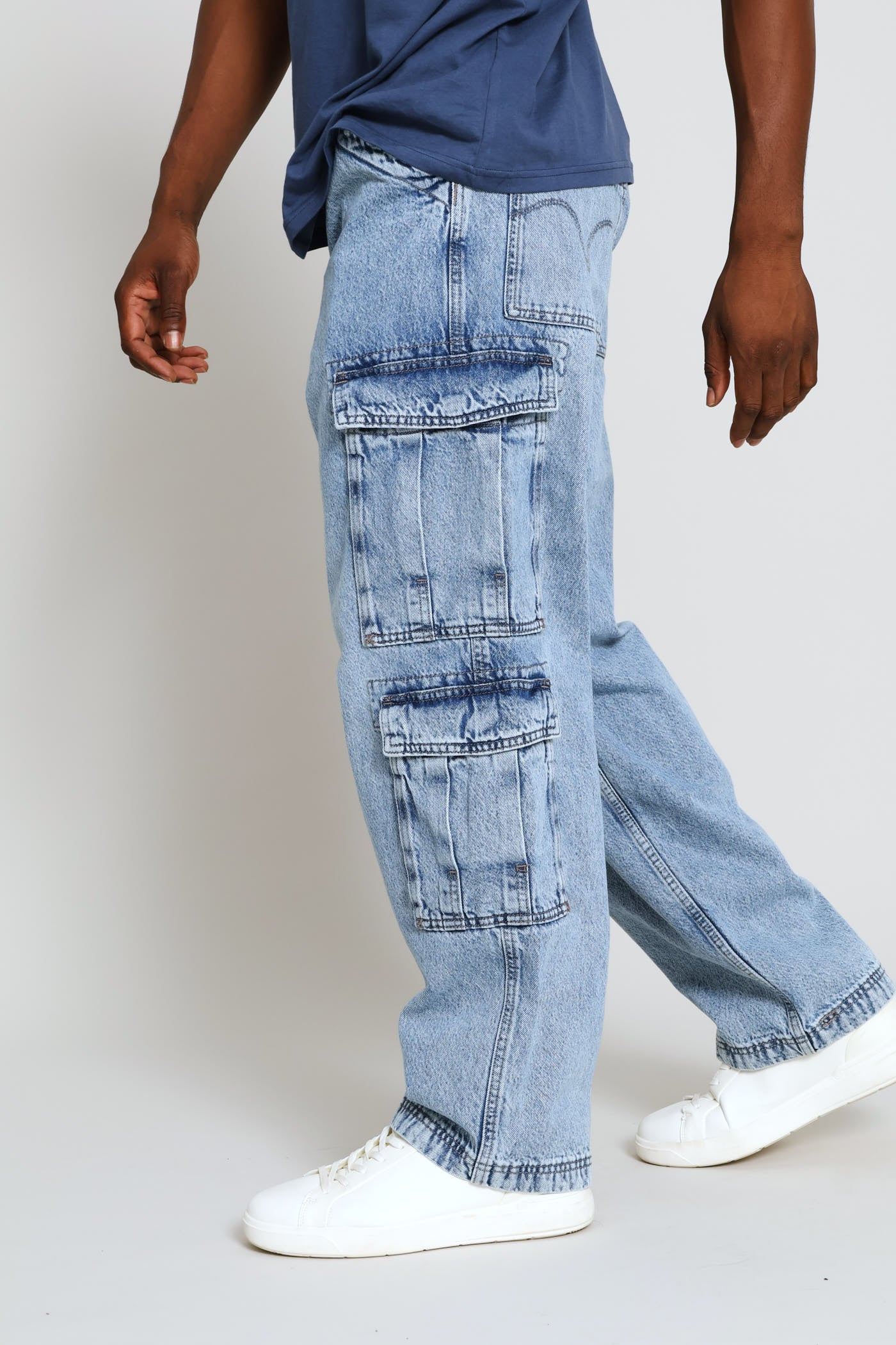Mens 578 Joyful Clouds Baggy Cargo Denim - Blue – Edgars